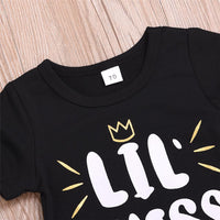 Baby Lil Miss Short Sleeve Romper & PU Shorts Wholesale Baby Items - PrettyKid