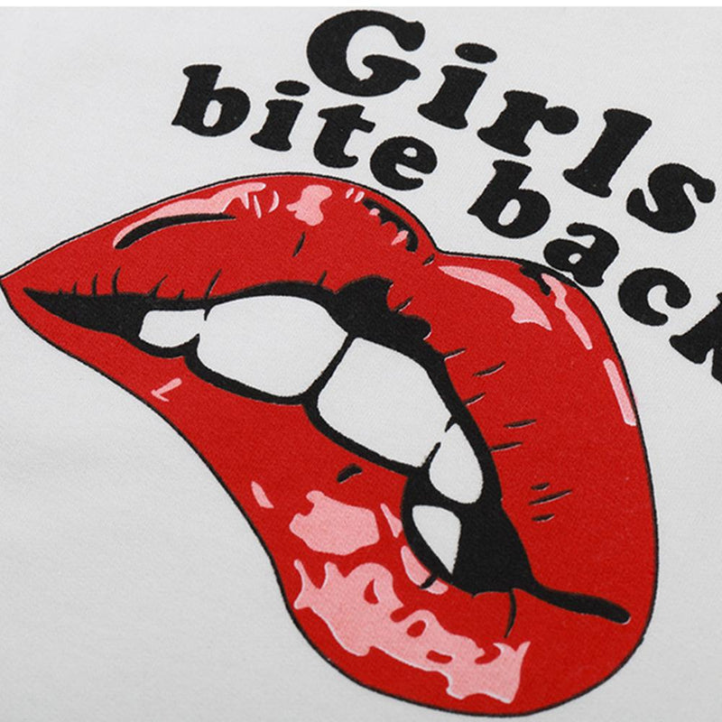 Girls Lips Pattern Printed Long Sleeve Tees Wholesale - PrettyKid