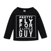 Boys Litter Guy Letter Printed Long-Sleeve Top & Solid Pants Boys Wholesale Clothing - PrettyKid