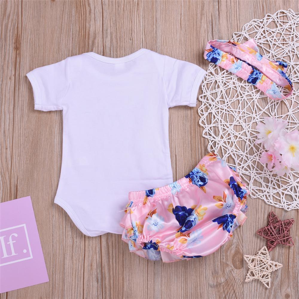 Baby Little Sister Short Sleeve Romper & Floral Shorts & Headband Baby Clothes Vendors - PrettyKid