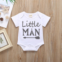 Baby Little Man Printed Short Sleeve Romper & Pants & Hat Baby Boutique clothes Wholesale - PrettyKid
