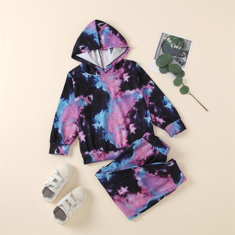 Unisex Long-Sleeve Tie Dye Long Sleeve Top & Pants Wholesale Little Girl Boutique Clothing - PrettyKid