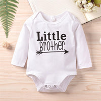 Baby Long-sleeve Letter Printed Rompers - PrettyKid