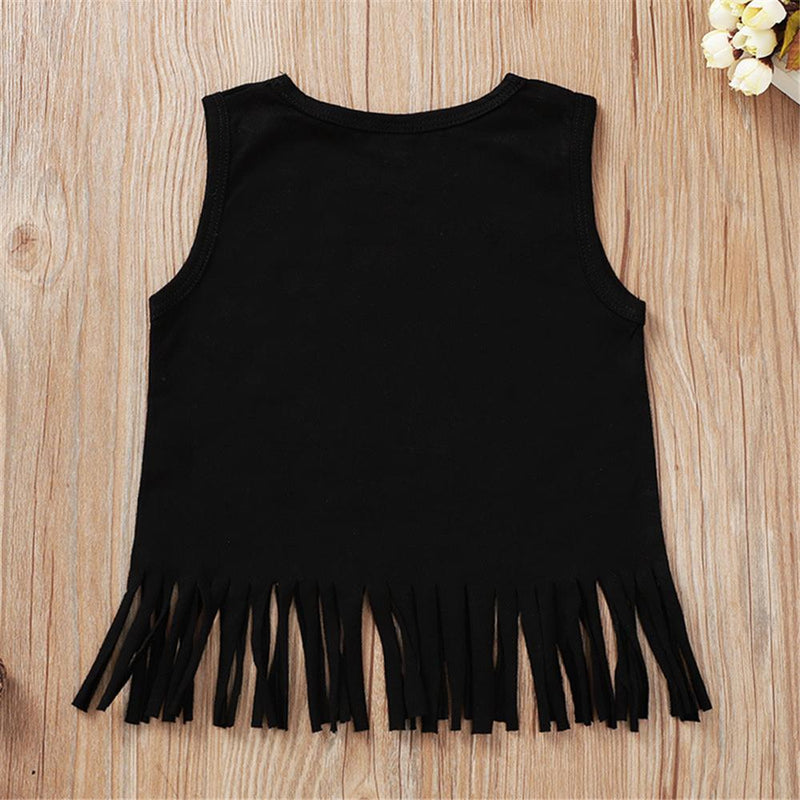 Girls Long Live Summer Printed Sleeveless Tassel Top & Floral Shorts Toddler Girl Wholesale Clothing - PrettyKid