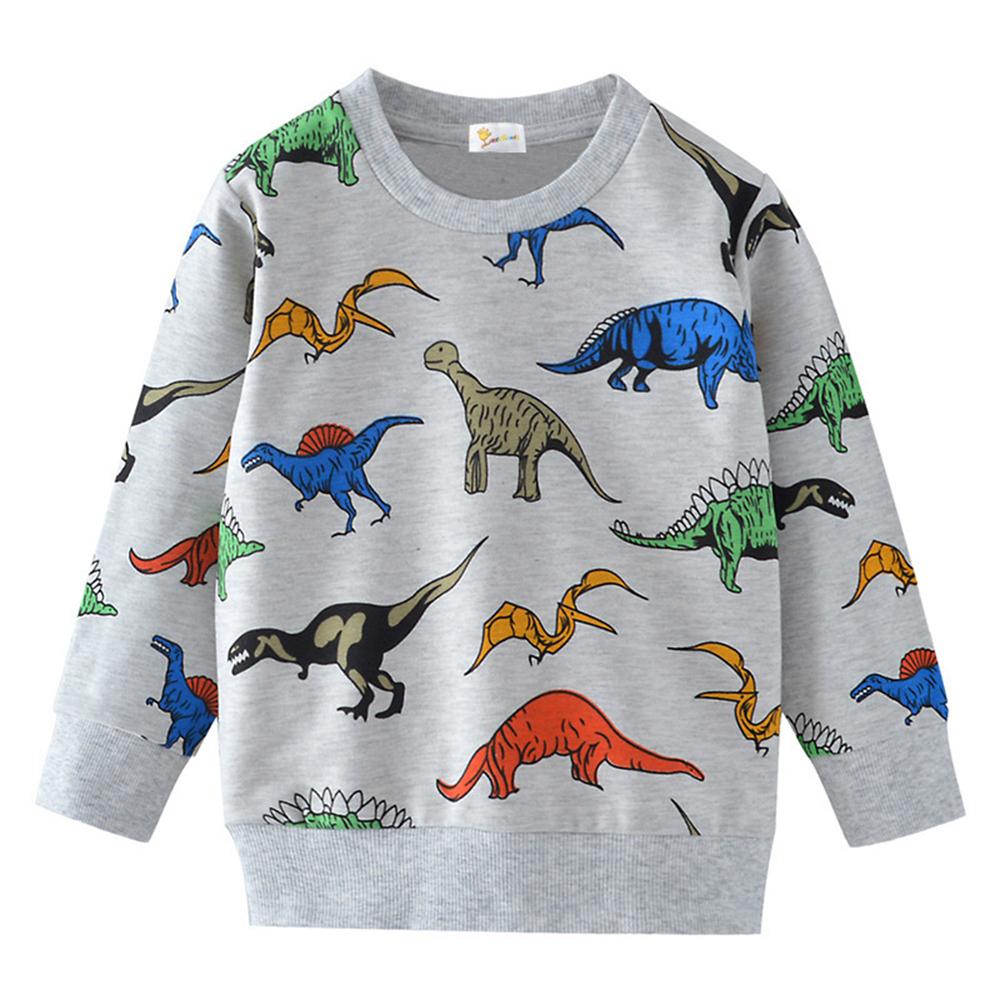 Boys Long Sleeve Animal Dinosaur Printed T-shirt - PrettyKid