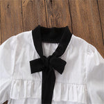 Girls Long Sleeve Blouse & Printed Bell Pants Wholesale Girl Clothing - PrettyKid