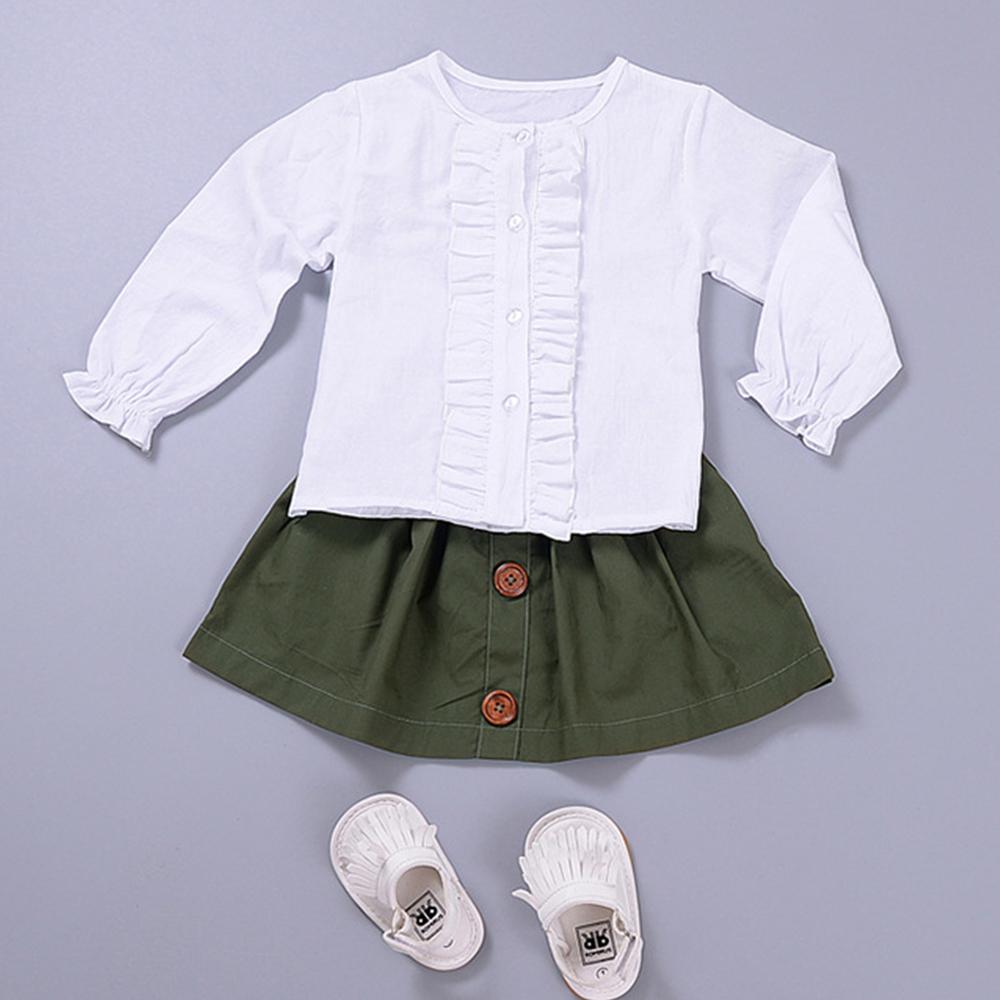 Toddler Girls Long Sleeve Blouse & Skirt Girls Clothes Wholesale - PrettyKid