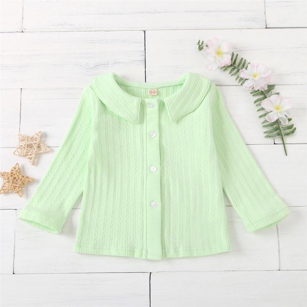 Girls Long Sleeve Button Cardigan Tops Wholesale Girls Clothes - PrettyKid