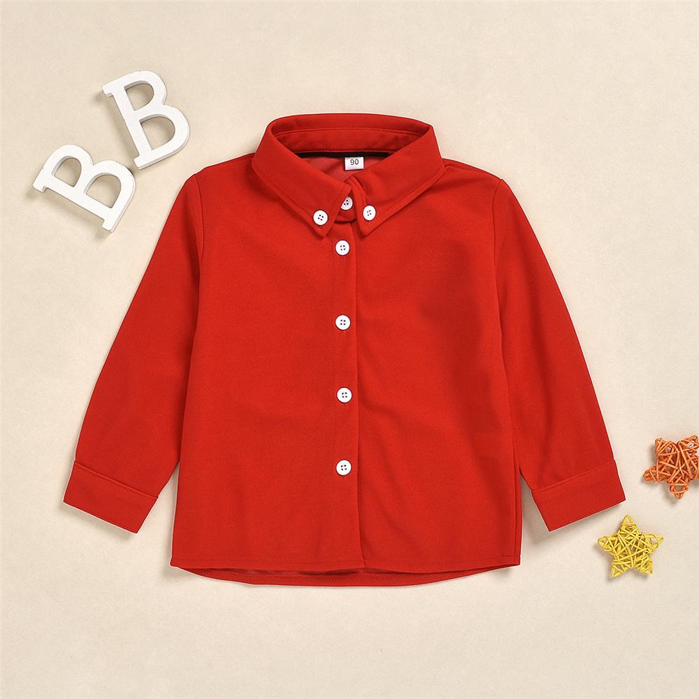 Boys Long Sleeve Button Lapel Shirt Baby Boy Boutique Wholesale - PrettyKid