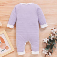 Baby Unisex Long Sleeve Button Romper Buy Baby Clothes In Bulk - PrettyKid