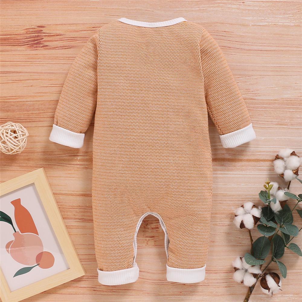 Baby Unisex Long Sleeve Button Romper Buy Baby Clothes In Bulk - PrettyKid