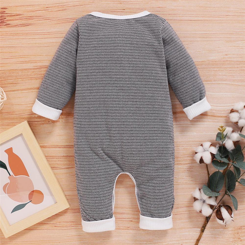 Baby Unisex Long Sleeve Button Romper Buy Baby Clothes In Bulk - PrettyKid