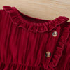 Baby Girls Long Sleeve Button Solid Color Romper Baby Clothes Wholesale Bulk - PrettyKid