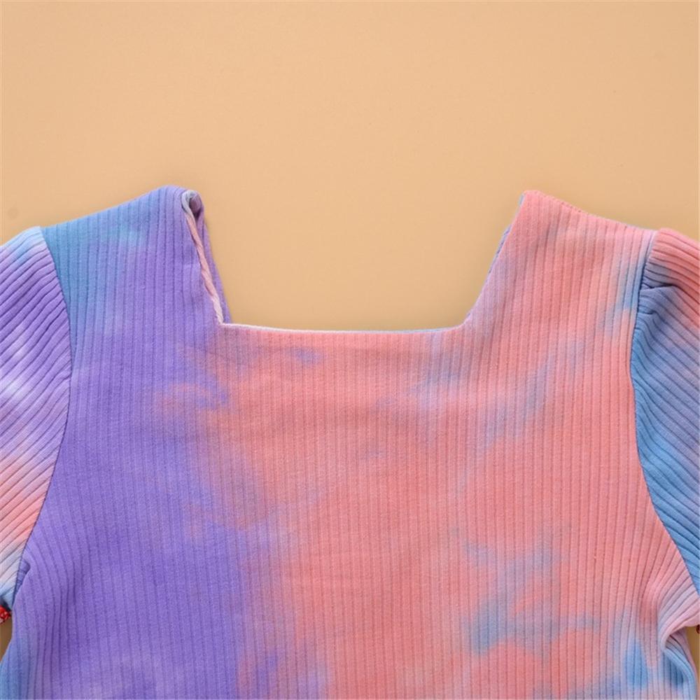 Toddler Girls Long Sleeve Button Tie Dye Top Girl Boutique Clothing Wholesale - PrettyKid