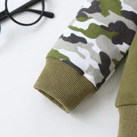 Camouflage Letter Boys Long Sleeve Top & Pants trendy kids clothing - PrettyKid