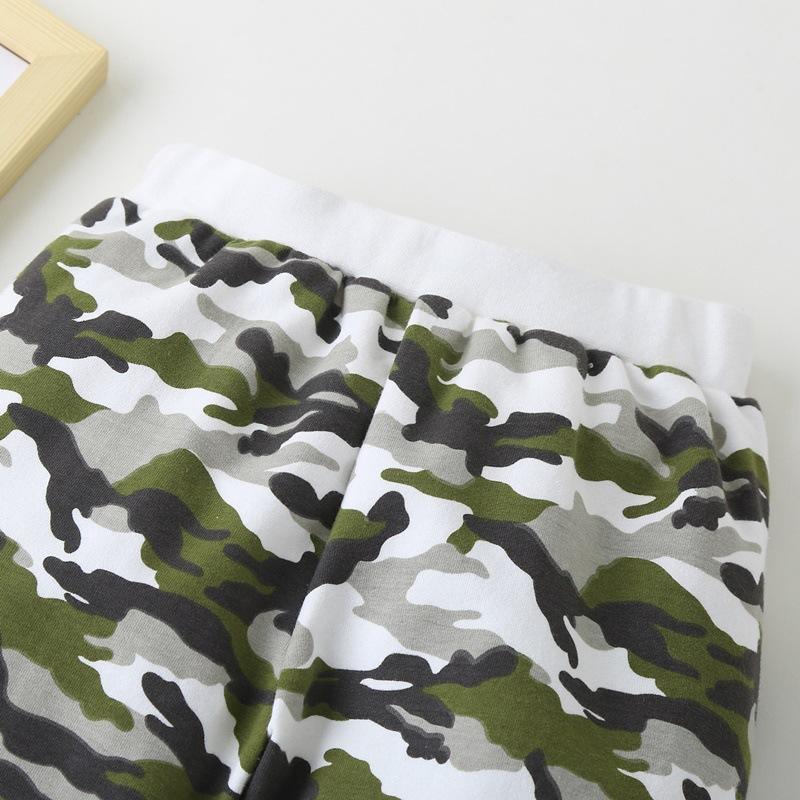 Camouflage Letter Boys Long Sleeve Top & Pants trendy kids clothing - PrettyKid