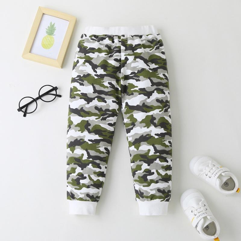 Camouflage Letter Boys Long Sleeve Top & Pants trendy kids clothing - PrettyKid