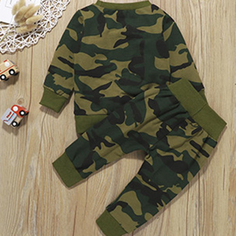 Baby Boys Long Sleeve Camouflage Top & Pants Buy Baby Clothes Wholesale - PrettyKid