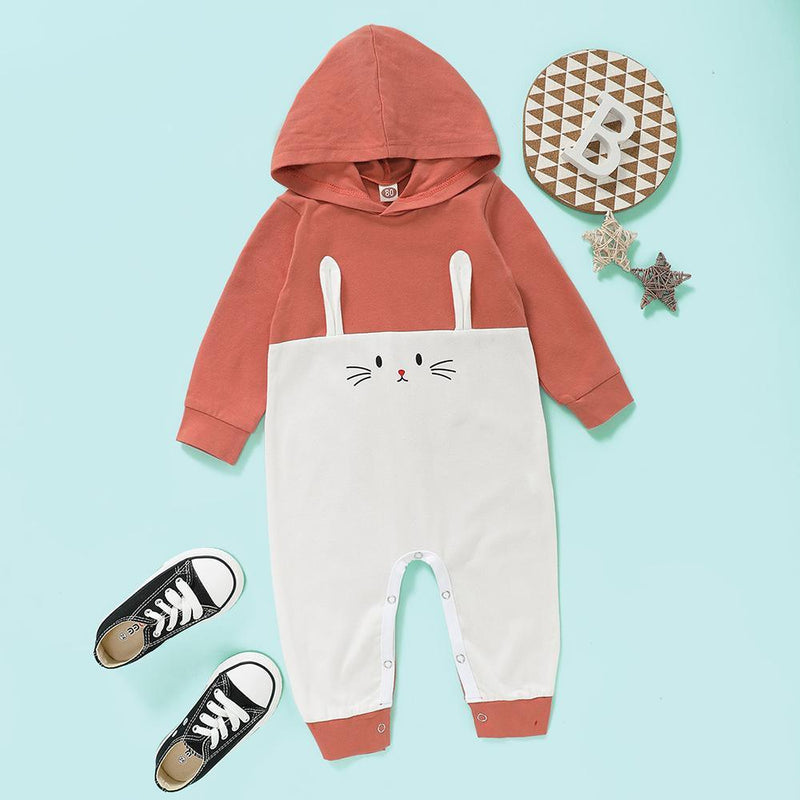 Baby Unisex Long Sleeve Cartoon Cute Hooded Romper Baby Wholesale Clothes - PrettyKid