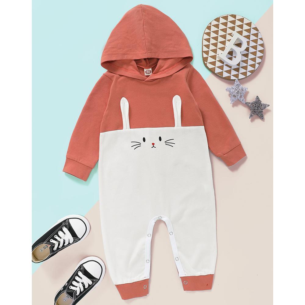 Baby Unisex Long Sleeve Cartoon Cute Hooded Romper Baby Wholesale Clothes - PrettyKid