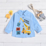 Boys Long Sleeve Cartoon Engineering Vehicle Shirts Baby Boy Boutique Wholesale - PrettyKid