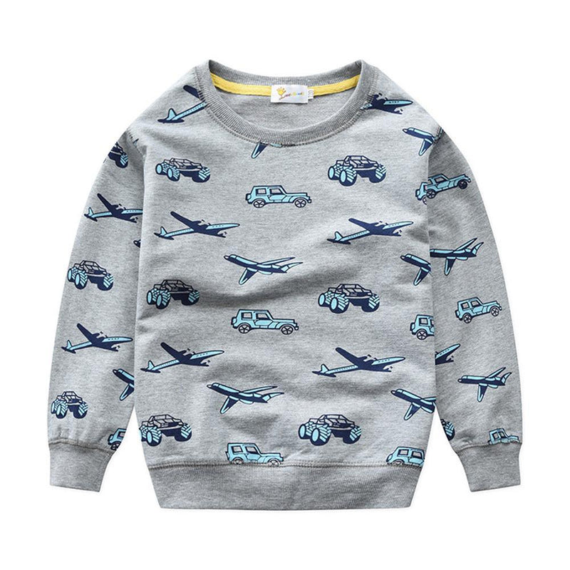 Boys Long Sleeve Cartoon Printed Tops - PrettyKid