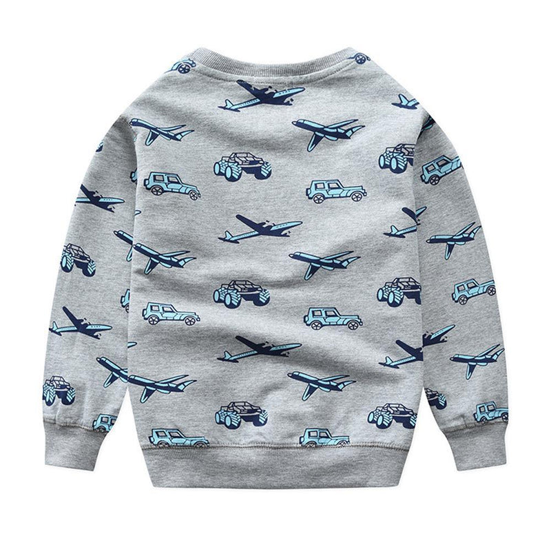 Boys Long Sleeve Cartoon Printed Tops - PrettyKid