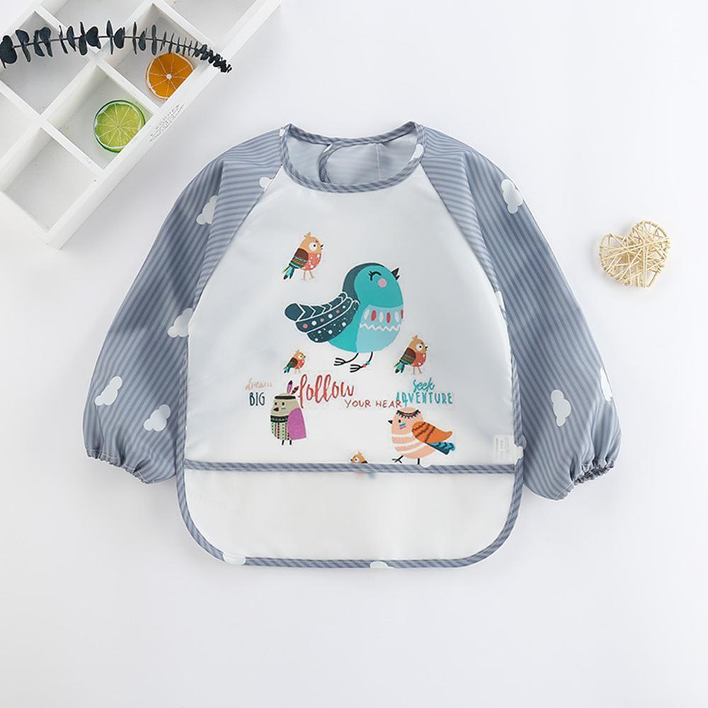 Baby Long Sleeve Cartoon Printed Waterproof Bibs Baby Accessories Wholesale - PrettyKid