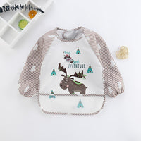 Baby Long Sleeve Cartoon Printed Waterproof Bibs Baby Accessories Wholesale - PrettyKid