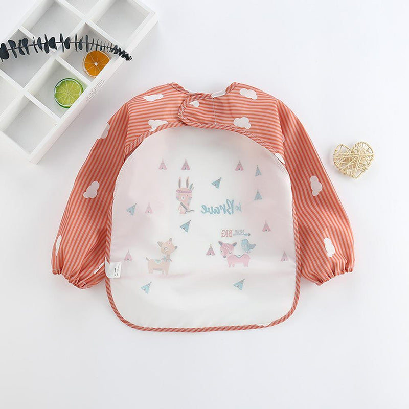 Baby Long Sleeve Cartoon Printed Waterproof Bibs Baby Accessories Wholesale - PrettyKid