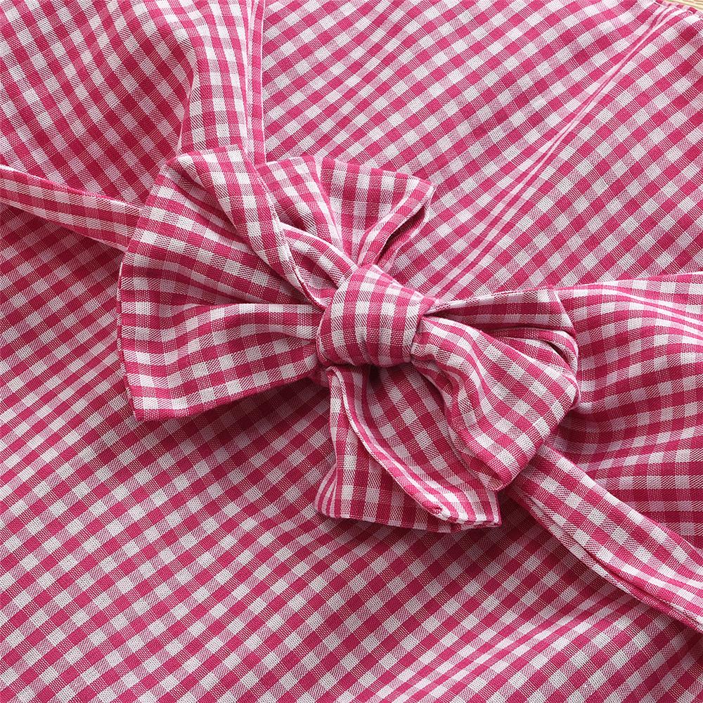 Girls Long Sleeve Casual Bow Top & Plaid Skirt Wholesale Little Girls Clothes - PrettyKid