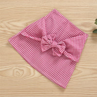 Girls Long Sleeve Casual Bow Top & Plaid Skirt Wholesale Little Girls Clothes - PrettyKid