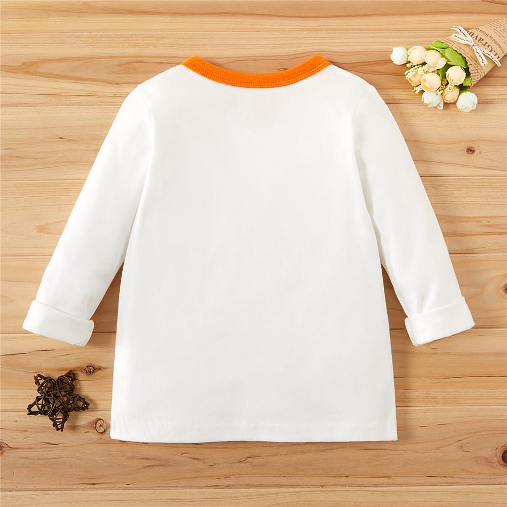 Girls Long Sleeve Casual Cartoon Letter Print Top - PrettyKid