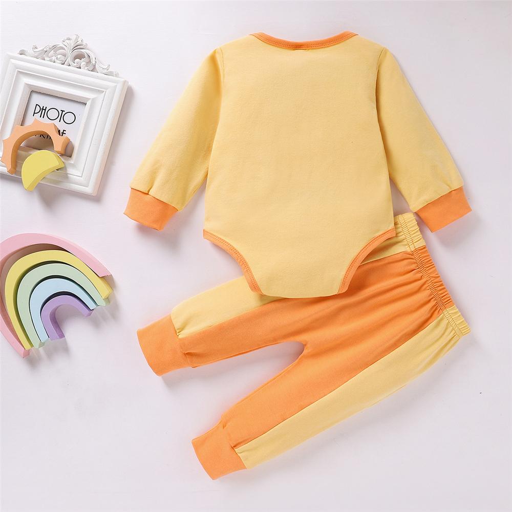 Baby Unisex Long Sleeve Casual Romper & Pants Baby Wholesale Clothes - PrettyKid