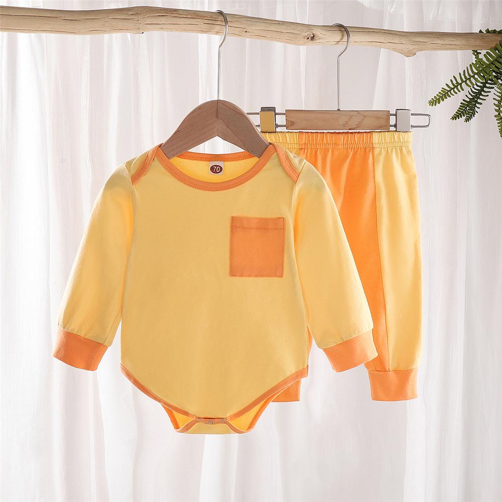 Baby Unisex Long Sleeve Casual Romper & Pants Baby Wholesale Clothes - PrettyKid