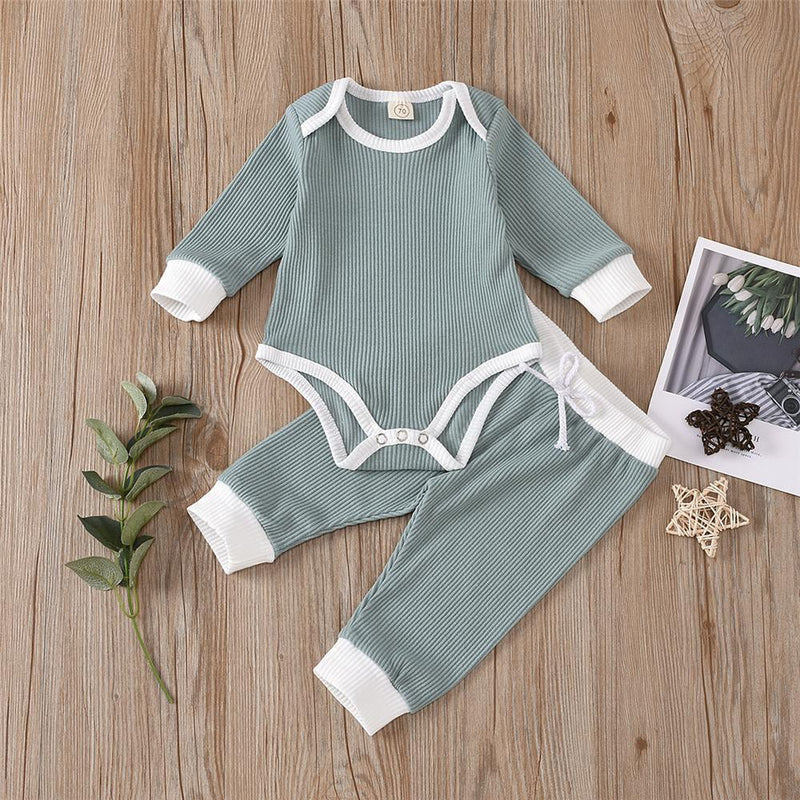 Baby Unisex Long Sleeve Casual Romper & Pants Cheap Boutique Baby Clothes - PrettyKid