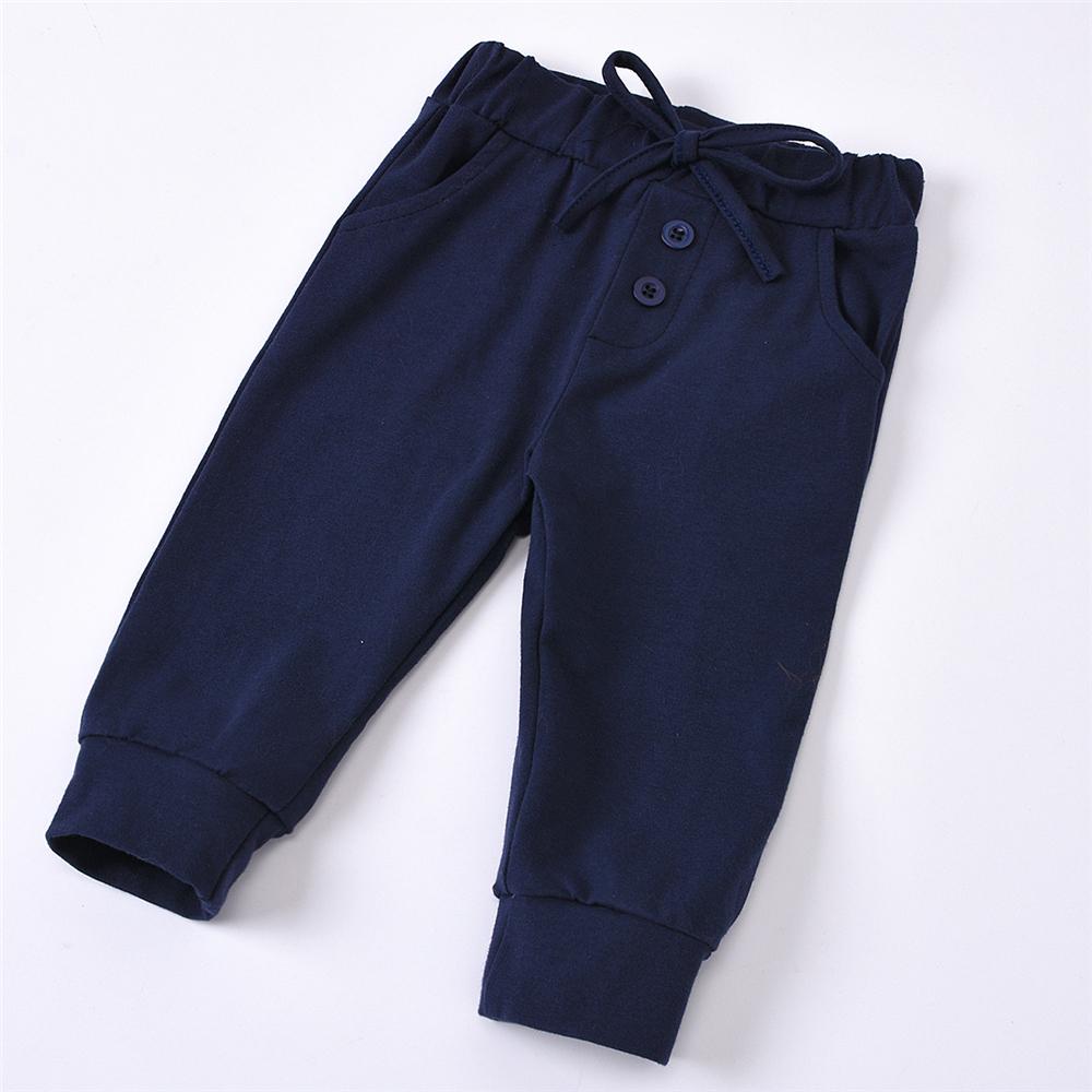 Baby Boys Long Sleeve Casual Solid Romper & Pants Wholesale Clothing Baby - PrettyKid