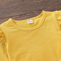 Girls Long Sleeve Casual Solid Top & Floral Pants - PrettyKid
