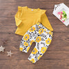Girls Long Sleeve Casual Solid Top & Floral Pants - PrettyKid