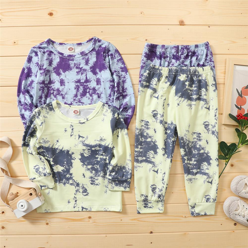 Unisex Long Sleeve Casual Tie Dye T-shirt & Pants Trendy Kids Wholesale Clothing - PrettyKid