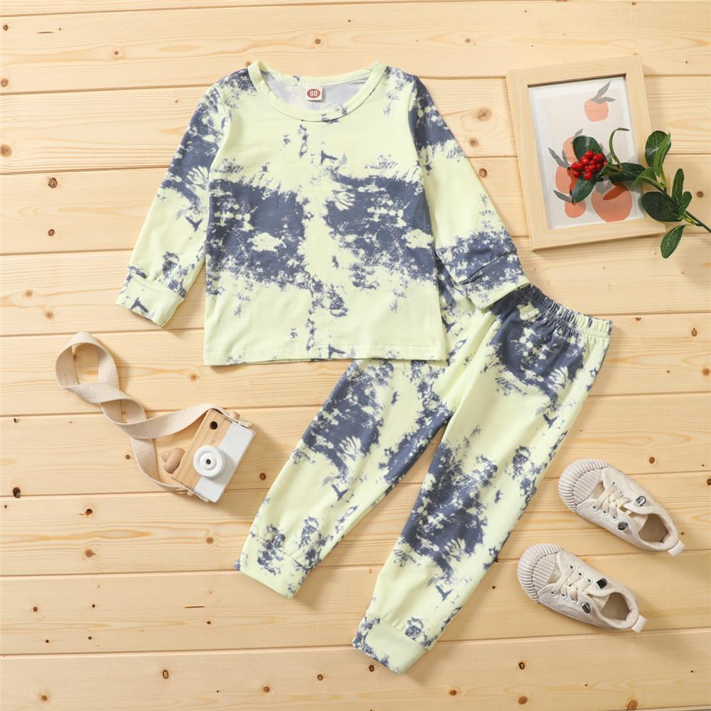 Unisex Long Sleeve Casual Tie Dye T-shirt & Pants Trendy Kids Wholesale Clothing - PrettyKid