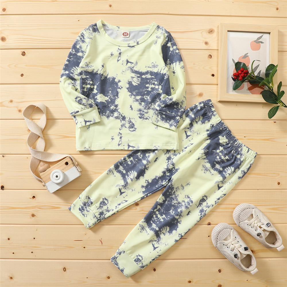 Unisex Long Sleeve Casual Tie Dye T-shirt & Pants Trendy Kids Wholesale Clothing - PrettyKid