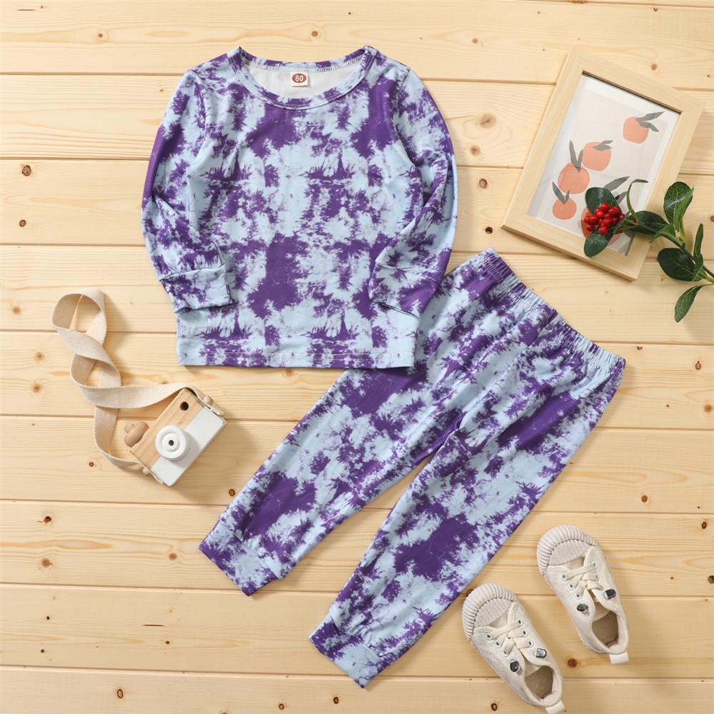 Unisex Long Sleeve Casual Tie Dye T-shirt & Pants Trendy Kids Wholesale Clothing - PrettyKid