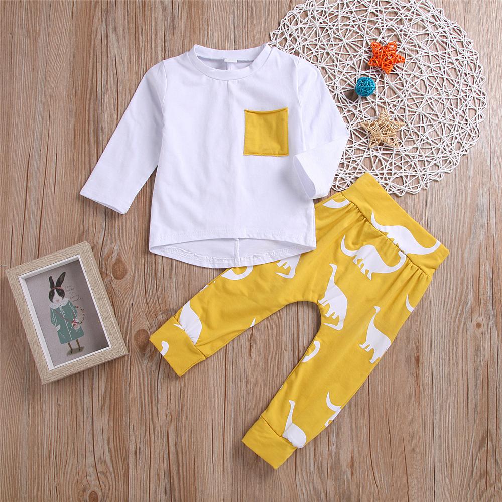 Toddler Boys Long Sleeve Casual Top & Pants Cheap Baby Clothes In Bulk - PrettyKid