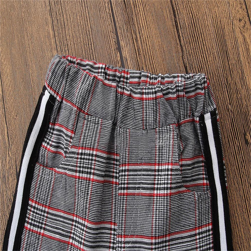 Toddler Girls Long Sleeve Casual Top & Plaid Pants Wholesale Girls - PrettyKid