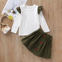 Toddler Girl Long Sleeve Casual Top & Skirt Girls Clothing Wholesalers - PrettyKid