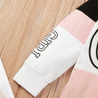 Girls Long Sleeve Color Block Hooded T-shirt Girls Clothes Wholesale - PrettyKid