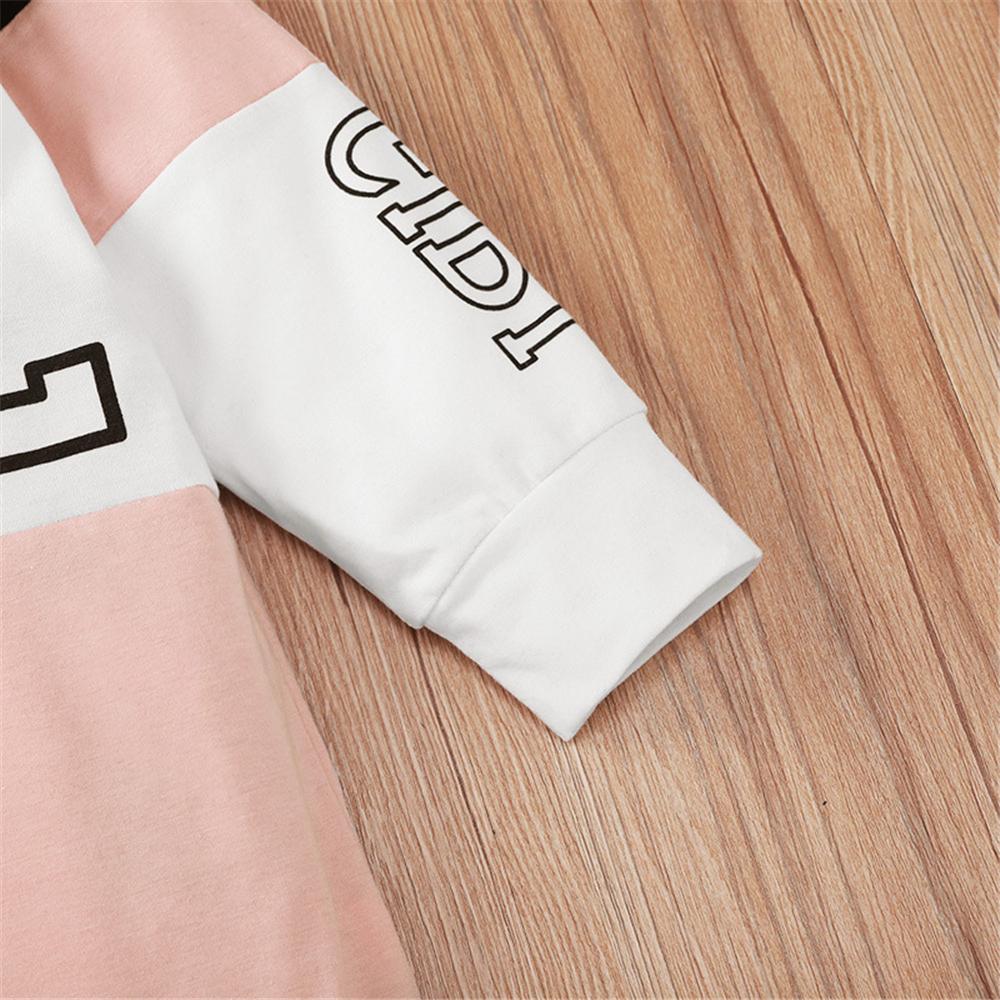 Girls Long Sleeve Color Block Hooded T-shirt Girls Clothes Wholesale - PrettyKid
