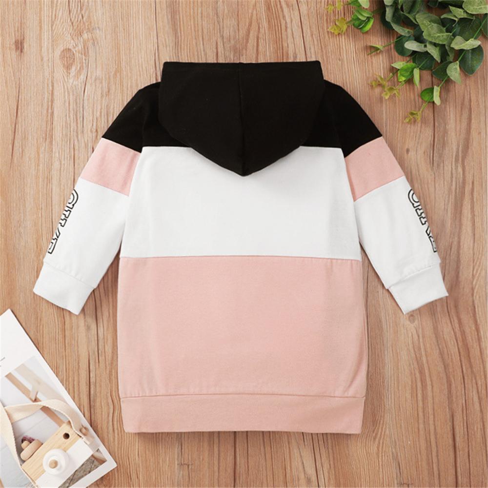Girls Long Sleeve Color Block Hooded T-shirt Girls Clothes Wholesale - PrettyKid