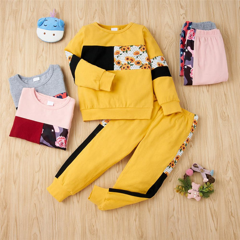 Unisex Long Sleeve Color Contrast Long Sleeve Tracksuit Wholesale Kidswear - PrettyKid
